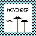 Movember. Men`s health month. Cancer awareness. Vector card