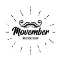 Movember Moustache season vector mustache lettering cancer