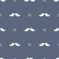 Movember mustache and eye hipster seamless pattern