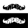 Movember Mustache Shape Vector Lettering