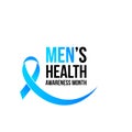 Movember men health man prostate cancer awareness November month vector blue ribbon Royalty Free Stock Photo