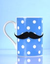 Movember polka dot cup with mustache