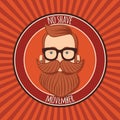 Movember poster design, prostate cancer awareness, hipster man with beard and moustache