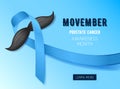 Movember - prostate cancer awareness month. Men`s health concept. Royalty Free Stock Photo
