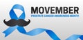 Movember Prostate Cancer and Men`s Health Awareness Month Background Illustration