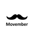 Movember time icon. National prostate health month. Mustache icon. Vector