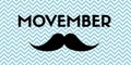 Movember. Banner with mustache and chevron pattern