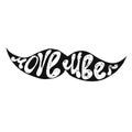 Movember.Vector Hand lettering with mustache. Cancer awareness poster, banner and card.