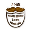 Movember vector illustration. Brown vintage moustache. Retro collection.