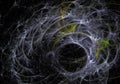 Movement around a circle on a black background. Abstract fractal background similar to space.