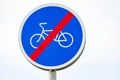 The movement of bicycles is prohibited. The end of the bike path. Royalty Free Stock Photo