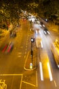 Movement Busy Traffic at Night, London, England Royalty Free Stock Photo