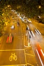 Movement Busy Traffic at Night, London, England Royalty Free Stock Photo