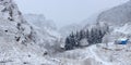 Movement of the clouds on the mountains Valley of narzan. Rocky