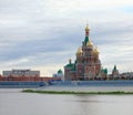 Movement of clouds on the river Small Kokshaga in Yoshkar-Ola