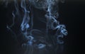 Movement color smoke girl black background with copy space