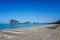 Movement and flowing of wave water in the sea at Hat Chao Mai beach and marine national park located in the Sikao and Kantang Royalty Free Stock Photo