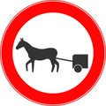 The movement of horse drawn carts is prohibited. Royalty Free Stock Photo