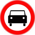 The movement of motor vehicles is prohibited. Vector image.