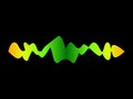 Movement multicolored sound wave on a black background. Abstract background. Vector