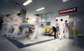 Movement of nurses and doctors working in the hospital. Royalty Free Stock Photo