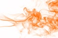 Movement of orange smoke abstract on white background. Yellow ink water color Royalty Free Stock Photo