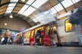 Movement of people at the underground train station Royalty Free Stock Photo