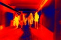 Movement of people in underpass infrared