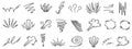 Line movement emotion effect element, cartoon emotion effect decoration icon. Hand drawn effect manga doodle line element