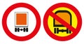 The movement of vehicles carrying dangerous goods is prohibited. Vector graphics