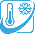 Movement and ventilation logo, snowflake drop, thermometer logo, air conditioning logo, ventilation logo, air logo