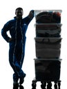 Mover with boxes silhouette Royalty Free Stock Photo