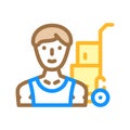 mover delivery worker color icon vector illustration Royalty Free Stock Photo