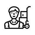 Mover delivery worker line icon vector illustration Royalty Free Stock Photo