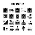 Mover Express Service Collection Icons Set Vector