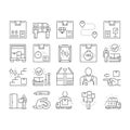 Mover Express Service Collection Icons Set Vector .