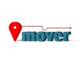 Movers service. Illustration of location symbol on background