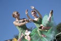 Moves of the two ballet dancers are graceful