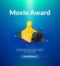 Movie award poster of isometric color design Royalty Free Stock Photo