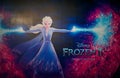 A movie backdrop of Elsa the Snow Queen`s starring in Frozen II 2019. Royalty Free Stock Photo