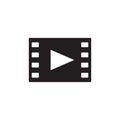 Movie - black icon on white background vector illustration for website and mobile application. Film strip concept sign. Graphic Royalty Free Stock Photo