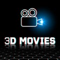 Movie camera. 3d anaglyph motion picture concept