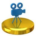 Movie Camera on gold podium