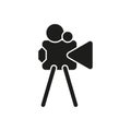 movie camera icon. Cinema production sign. Vector illustration. Royalty Free Stock Photo