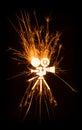 Movie camera icon in glowing sparks Royalty Free Stock Photo