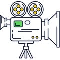 Movie camera icon movie video film record vector Royalty Free Stock Photo