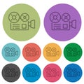 Movie camera outline color darker flat icons Royalty Free Stock Photo