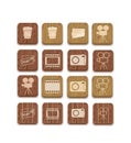 Movie camera silhouette wooden icon