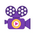 Movie Camera Stand icon. Retro movie camera, camcorder. Royalty Free Stock Photo