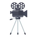 Movie Camera Stand icon. Retro movie camera, camcorder. Royalty Free Stock Photo